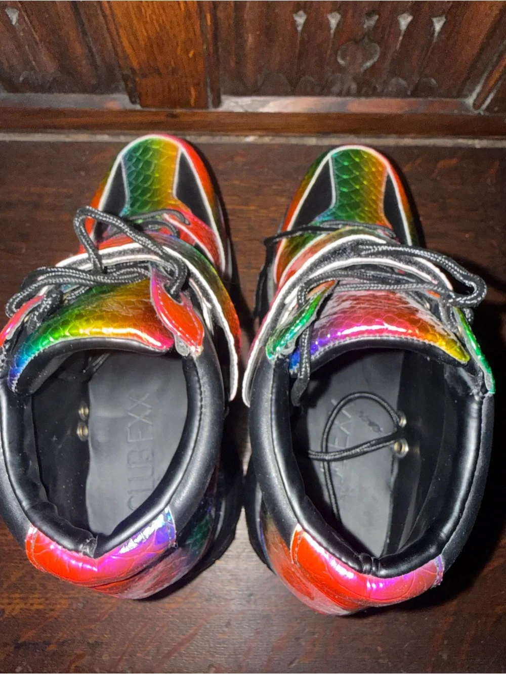 Dolls Kill RARE DISCONTINUED Women's Rainbow Platform Sneakers w/ Black Accents